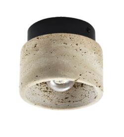 InLight Πλαφονιέρα οροφής γκρι από travertine marble 1XE27 D:12cm (42046)