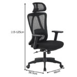 Καρέκλα γραφείου διευθυντή Magida pakoworld mesh μαύρο 58.5x66x115-125εκ - Image 7