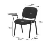 Καρέκλα συνεδρίου με αναλόγιο Lector pakoworld μαύρο 54x54x78εκ - Image 7