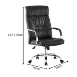 Καρέκλα γραφείου διευθυντή Biani pakoworld pu μαύρο 56x70x107-115εκ - Image 7