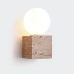 InLight Επιτοίχιο φωτιστικό γκρι από travertine marble 1XG9 D:10 x 20cm (43063)