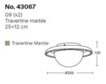 InLight Πλαφονιέρα οροφής γκρι από travertine marble 2XG9 D:25cm (43067) - Image 2