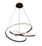 Inlight Κρεμαστό φωτιστικό LED 58W 3CCT (by switch on base) σε μαύρη απόχρωση D:60cm (6092-A-Black)