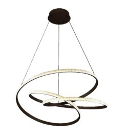 Inlight Κρεμαστό φωτιστικό LED 58W 3CCT (by switch on base) σε μαύρη απόχρωση D:60cm (6092-A-Black)