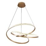 Inlight Κρεμαστό φωτιστικό LED 58W 3CCT (by switch on base) σε χρυσή απόχρωση D:60cm (6092-A-Golden)