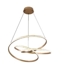 Inlight Κρεμαστό φωτιστικό LED 58W 3CCT (by switch on base) σε χρυσή απόχρωση D:60cm (6092-A-Golden)
