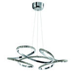 InLight Κρεμαστό φωτιστικό LED 85W 4000K από χρώμιο αλουμίνιο και κρύσταλλα D:60cm (6181-Χρώμιο) - Image 3