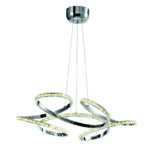 InLight Κρεμαστό φωτιστικό LED 85W 4000K από χρώμιο αλουμίνιο και κρύσταλλα D:60cm (6181-Χρώμιο)