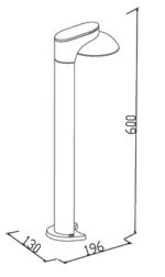 it-Lighting Wabash LED 7W 3CCT Outdoor Stand Light Black D:130 x 196 x 600 mm (80400910) - Image 2