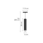 InLight Κρεμαστό φωτιστικό LED 10W 3000K για μαγνητική ράγα σε μαύρη απόχρωση D:6cmX30cm (T02401-BL) - Image 3