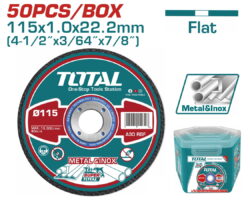 TOTAL ΔΙΣΚΟΣ ΚΟΠΗΣ ΙΝΟΧ/ΜΕΤΑΛΛΟΥ 115 Χ 1mm 50TEM ΣΕ ΠΛΑΣΤΙΚΟ ΚΟΥΤΑΚΙ (TAC20111550)