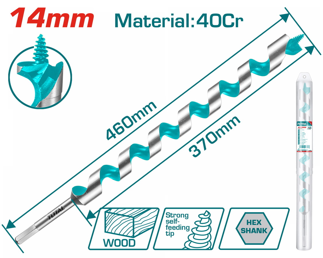 TAC3514 TOTAL ΤΡΥΠΑΝΙ ΞΥΛΟΥ ΤΥΠΟΥ ΑΡΙΔΑΣ 40Cr 14 Χ 460mm (TAC3514)
