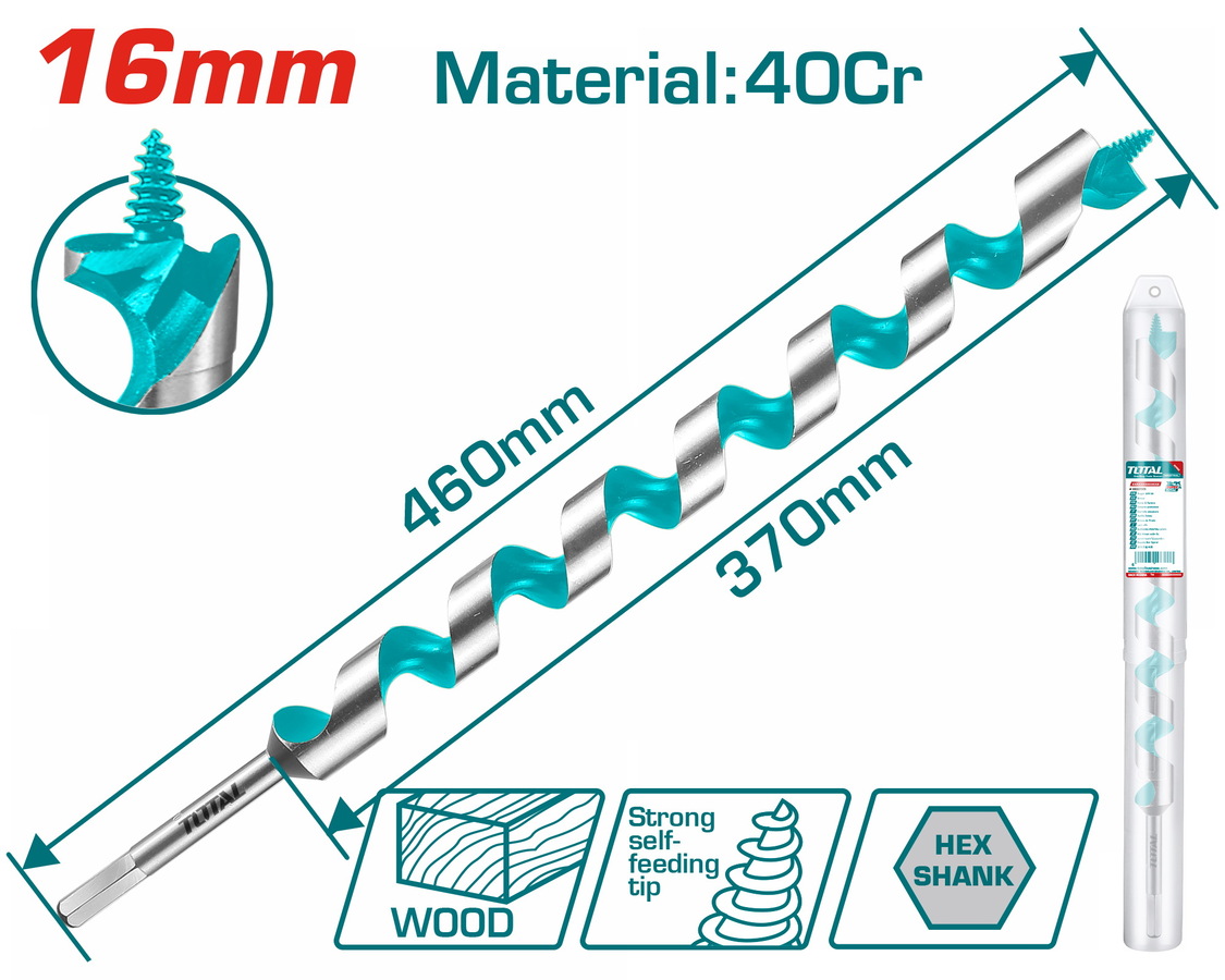 TAC3516 TOTAL ΤΡΥΠΑΝΙ ΞΥΛΟΥ ΤΥΠΟΥ ΑΡΙΔΑΣ 40Cr 16 Χ 460mm (TAC3516)