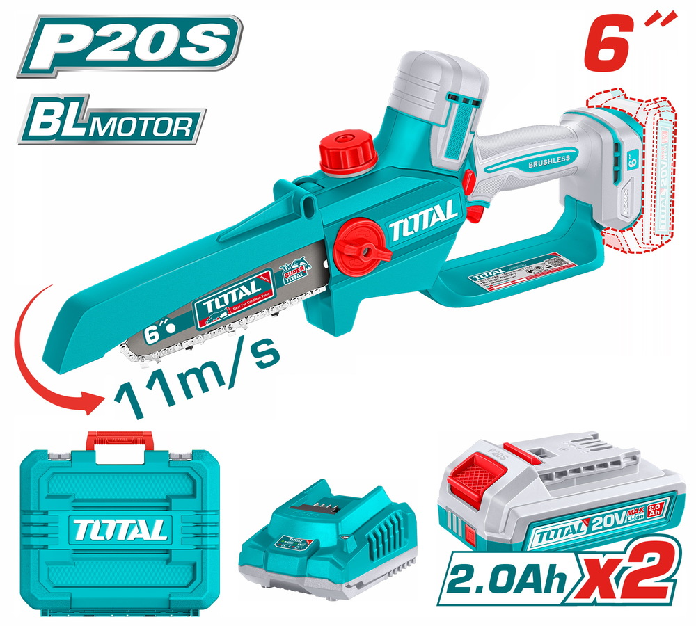 TGSLI-20662E TOTAL ΕΠΑΓΓ ΣΕΤ ΑΛΥΣΟΠΡΙΟΝΟ ΚΛΑΔ ΜΠΑΤ Li-ion 20V / 6"/2Ah / 2 ΜΠΑΤ ΣΕ ΒΑΛΙΤΣΑ BL Motor (TGSLI20662E)