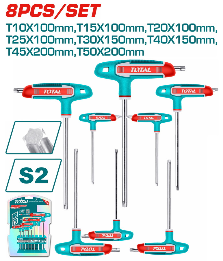 THHW80836 TOTAL ΕΠΑΓΓ. ΣΕΤ ΤΑΦ TORX 8ΤΕΜ Τ10-Τ50 (THHW80836)