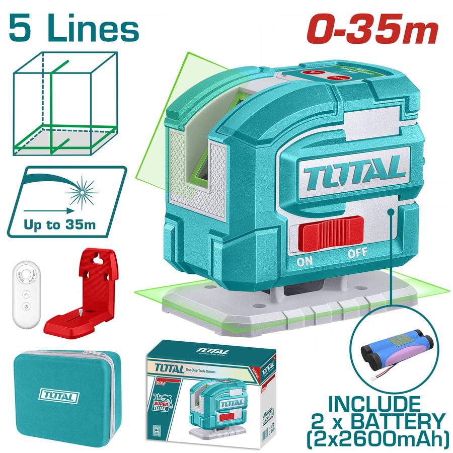 TLL306502 TOTAL ΕΠΑΓΓ. ΑΛΦΑΔΙ LASER ΑΥΤΟ-ΟΡΙΖΟΝΤΙΟΥΜΕΝΟ 0-35m ΠΡΑΣΙΝΕΣ ΑΚΤΙΝΕΣ 5 Lines (TLL306502)