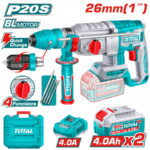 TOTAL ΕΠΑΓΓ. ΣΕΤ ΠΝΕΥΜΑΤΙΚΟ ΠΙΣΤΟΛΕΤΟ ΜΠΑΤ. Li-ion 20V / 4Ah / 2 ΜΠΑΤΑΡΙΕΣ ΜΕ ΤΑΧΥΤΣΟΚ (TRHLI202689)