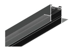 InLight Χωνευτή μαγνητική ράγα 220V με κάλυμμα σε μαύρη απόχρωση D:2m (TRM20022)
