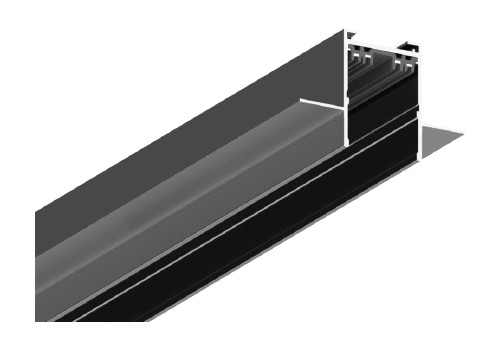 TRM20022 InLight Χωνευτή μαγνητική ράγα 220V με κάλυμμα σε μαύρη απόχρωση D:2m (TRM20022)