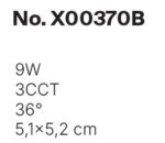 Inlight Downlight σποτ 9W 3CCT σε μαύρη απόχρωση D: 5,1x5,2cm (X00370B) - Image 4