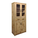 Βιτρίνα-ντουλάπα Nisso pakoworld σε oak απόχρωση 80x40x183.5εκ - Image 2