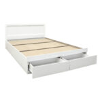 Κρεβάτι Olympus pakoworld με συρτάρι σε λευκή απόχρωση 140x200εκ - Image 4