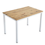 Τραπέζι Witte pakoworld MDF/Metal σε sonoma απόχρωση με λευκο πόδι 110x70x76εκ - Image 3