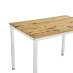 Τραπέζι Witte pakoworld MDF/Metal σε sonoma απόχρωση με λευκο πόδι 110x70x76εκ - Image 5
