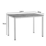 Τραπέζι Witte pakoworld MDF/Metal σε sonoma απόχρωση με λευκο πόδι 110x70x76εκ - Image 7