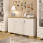 Μπουφές Jaden pakoworld golden oak-λευκό antique 137
