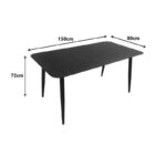 Τραπεζαρία Heven Vista pakoworld σετ 7τεμ μαύρο αλουμίνιο 150x80x72εκ - Image 7