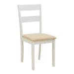 Τραπεζαρία Dallan Lars pakoworld 5τεμ λευκό rubberwood Φ100(+38)x100x75εκ - Image 7