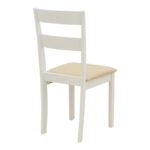 Τραπεζαρία Dallan Lars pakoworld 5τεμ λευκό rubberwood Φ100(+38)x100x75εκ - Image 8