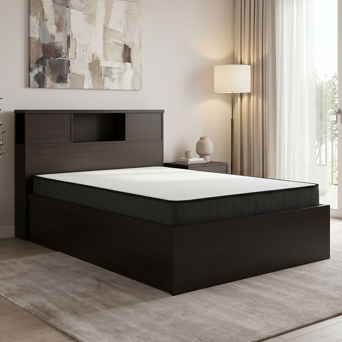 200-001799 Κρεβάτι με στρώμα Olympus-Perfecto pakoworld wenge 120x200εκ