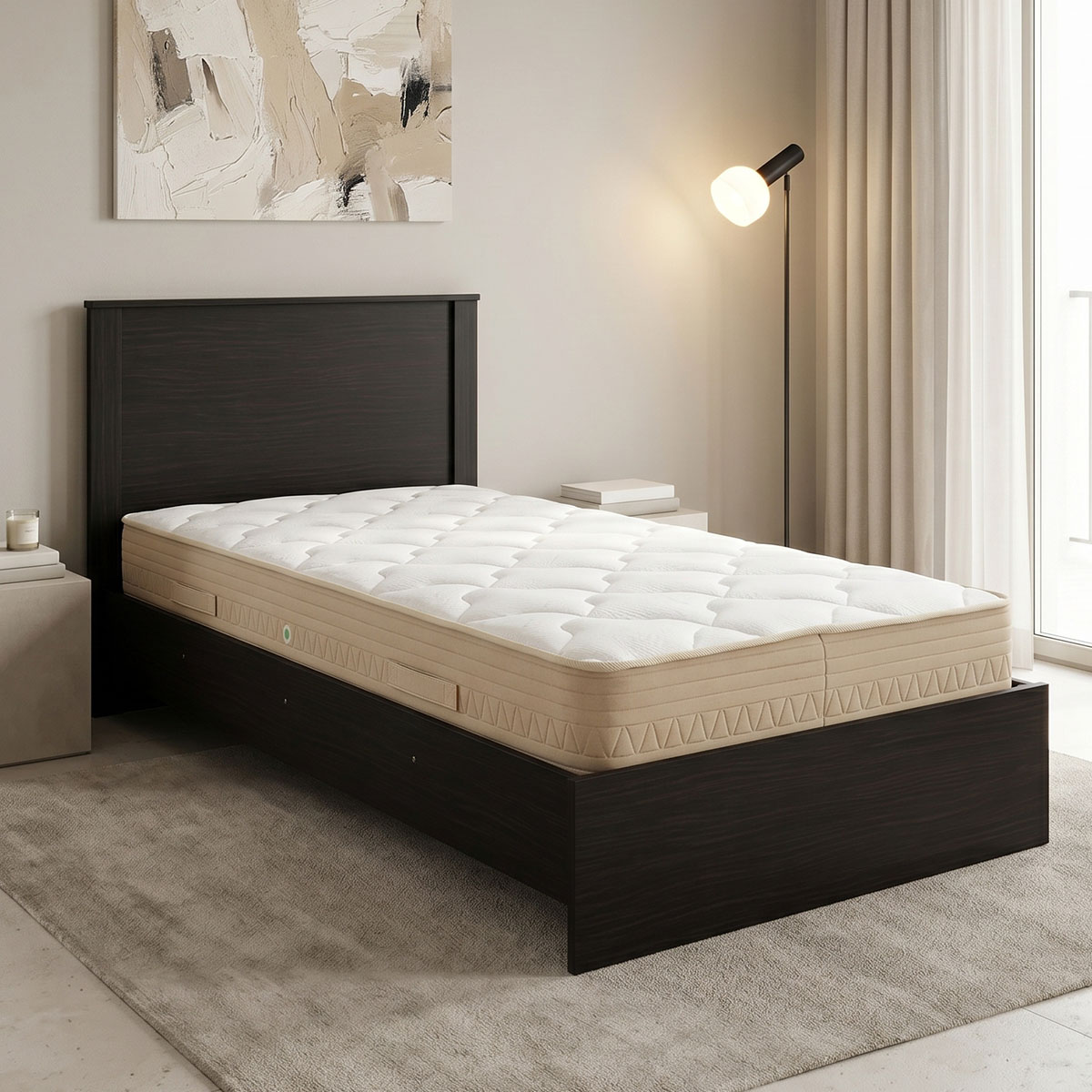 200-001833 Κρεβάτι με στρώμα Athos Sleepy pakoworld wenge 90x190εκ