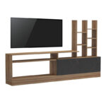 Σύνθετο σαλονιού Seruno pakoworld oak - μαύρο μαρμάρου 170x25x100εκ - Image 2
