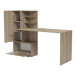 Γραφείο εργασίας με βιβλιοθήκη Felanbo pakoworld sonoma 160x60x125εκ - Image 2
