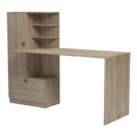 Γραφείο εργασίας με βιβλιοθήκη Felanbo pakoworld sonoma 160x60x125εκ - Image 4