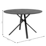 Tραπέζι Cerco pakoworld MDF μαύρο Φ120x75εκ - Image 5