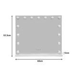 Καθρέπτης Led Hollywood pakoworld μέταλλο λευκό 60x12x52.3εκ - Image 3