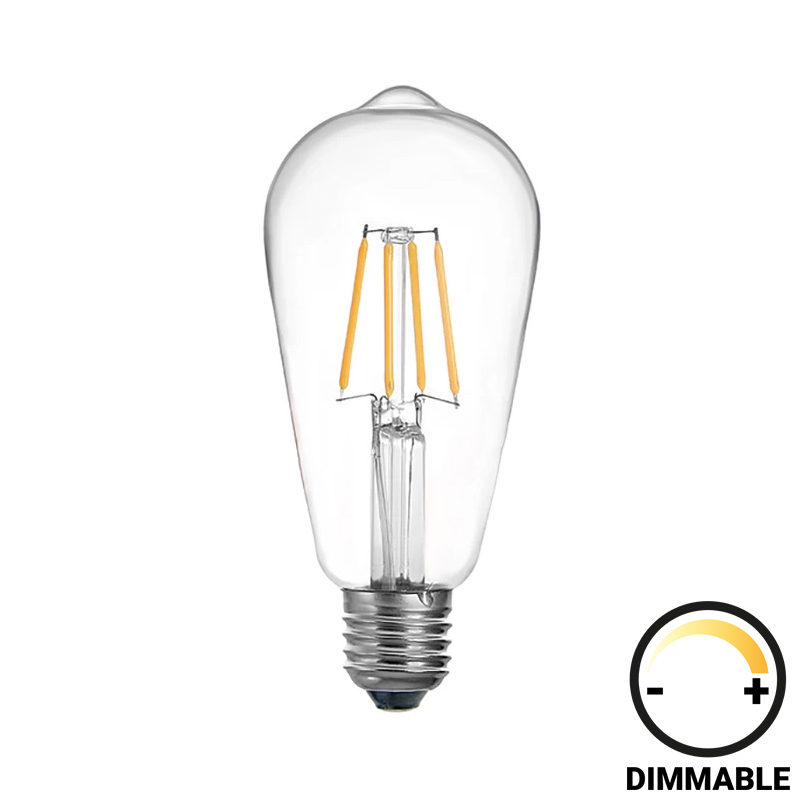 342-000081 Λαμπτήρας LED ST64 Bulb pakoworld dimmable 8W E27 2700K clear