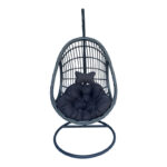 Κούνια φωλιά με βάση Cungo pakoworld μέταλλο ανθρακί pe rattan σε γκρι απόχρωση 125x105x195εκ - Image 2
