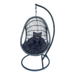 Κούνια φωλιά με βάση Cungo pakoworld μέταλλο ανθρακί pe rattan σε γκρι απόχρωση 125x105x195εκ - Image 3