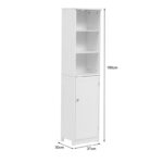Ντουλάπι-στήλη Desilia pakoworld mdf λευκό 37x30x160εκ - Image 7