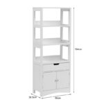 Ντουλάπι-στήλη Sejo pakoworld mdf λευκό 60x32.5x154εκ - Image 9