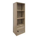 Βιβλιοθήκη-στήλη Lenobia pakoworld με ντουλάπι sonoma 30.5x24x95εκ - Image 2