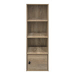 Βιβλιοθήκη-στήλη Lenobia pakoworld με ντουλάπι sonoma 30.5x24x95εκ - Image 4