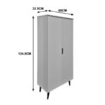 Παπουτσοθήκη-ντουλάπα Oufelia pakoworld sonoma-ανθρακί 60x32.5x134.5εκ - Image 5