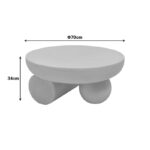 Τραπέζι σαλονιού Mikawa pakoworld MGO κρέμ Φ70x34εκ - Image 6
